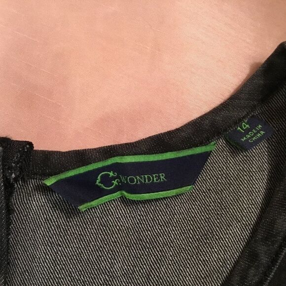 NWOT. Dark Black Denim Dress Size 14 - Picture 7 of 9